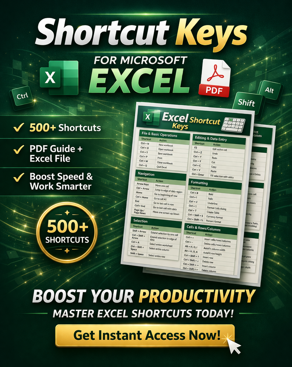 Excel Shortcuts Cheat Sheet: Your Keyboard Command Center