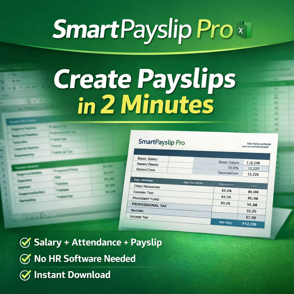 Payslip Excel Template India | SmartPayslip Pro Download